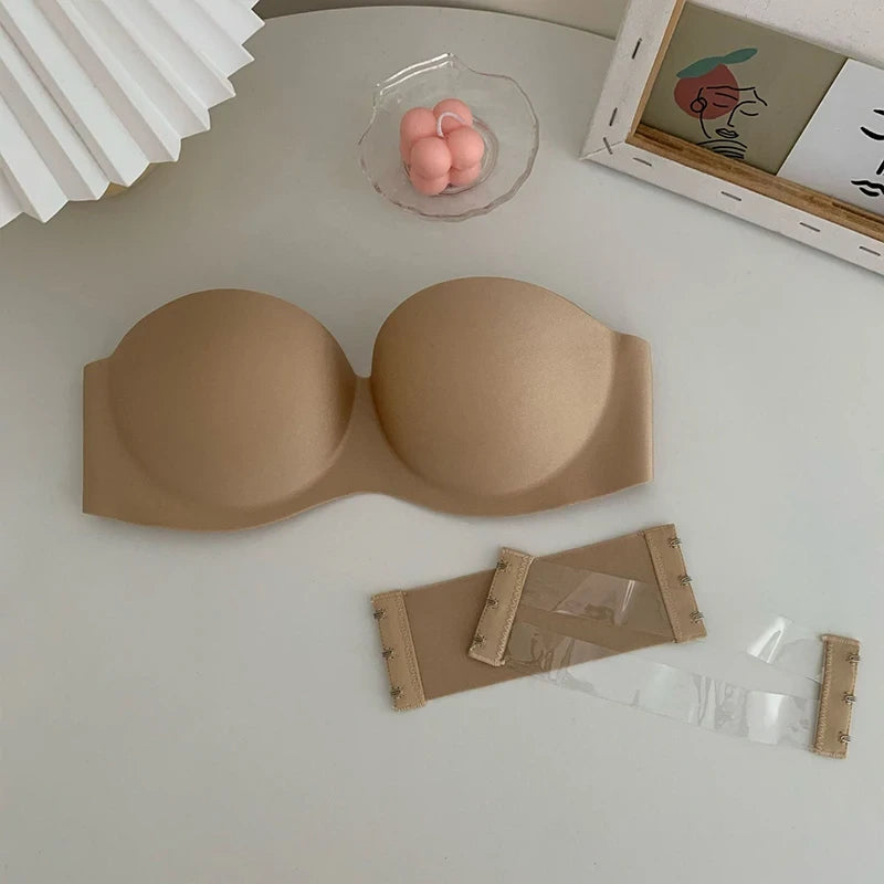 Seamless Strapless Push Up Bra