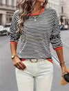 Plus Size Striped Color Block Sweater
