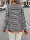 Plus Size Striped Color Block Sweater