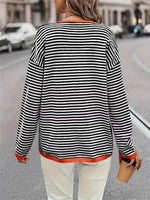 Plus Size Striped Color Block Sweater
