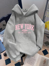Fleece Letter Pattern Casual Hoodie
