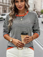 Plus Size Striped Color Block Sweater