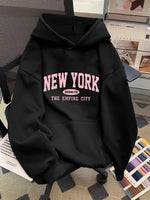 Fleece Letter Pattern Casual Hoodie