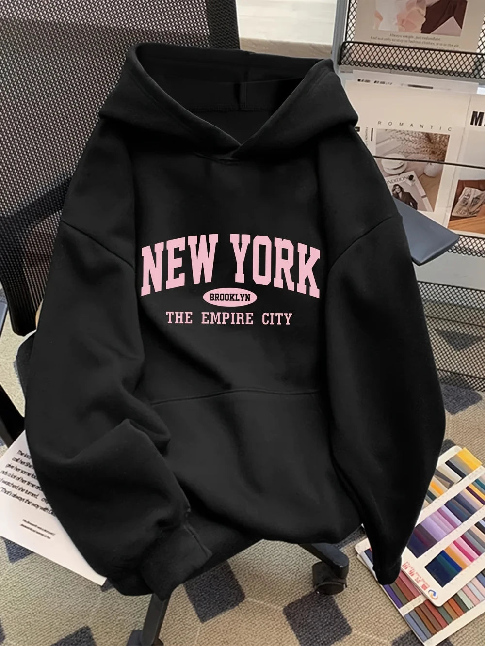 Fleece Letter Pattern Casual Hoodie