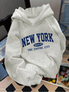 Fleece Letter Pattern Casual Hoodie