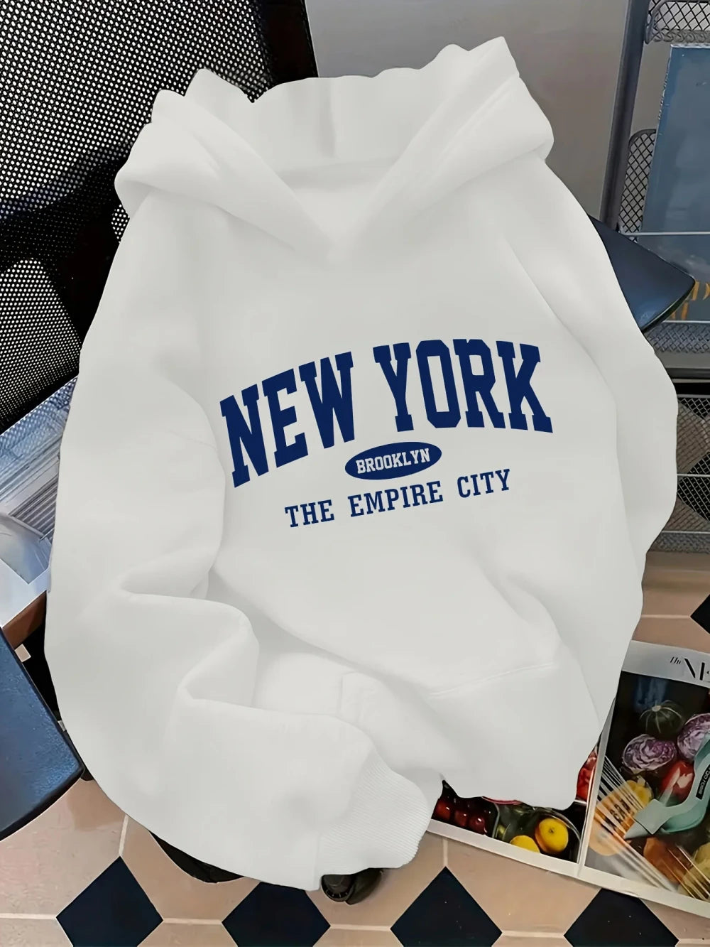 Fleece Letter Pattern Casual Hoodie