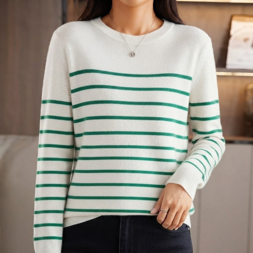 Striped Cotton Knit Pullover