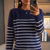 Striped Cotton Knit Pullover