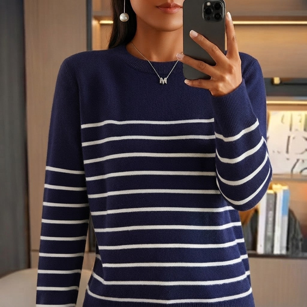 Striped Cotton Knit Pullover