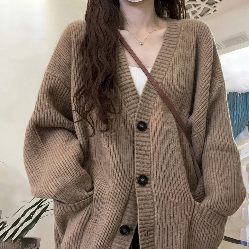 Oversized Fit Knitted Cardigan Sweater