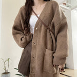 Oversized Fit Knitted Cardigan Sweater
