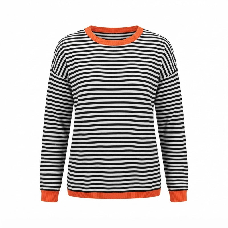 Plus Size Striped Color Block Sweater