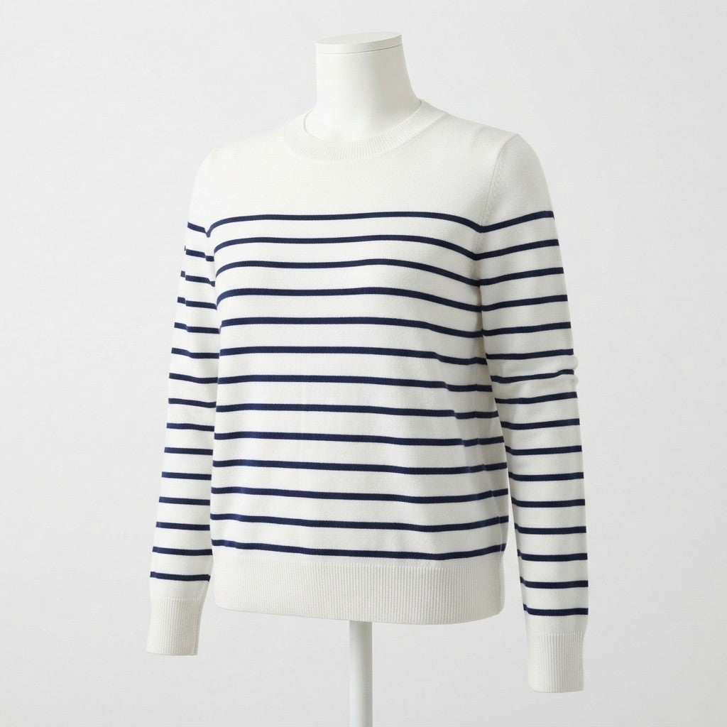 Striped Cotton Knit Pullover