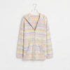 Pastel Gradient Striped Knit Cardigan