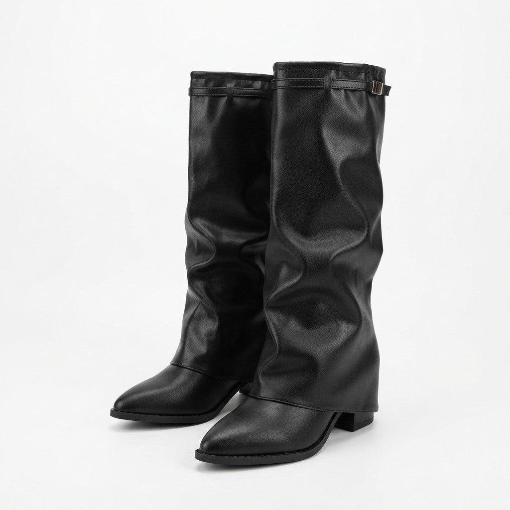 Fold Over Knee High Boots
