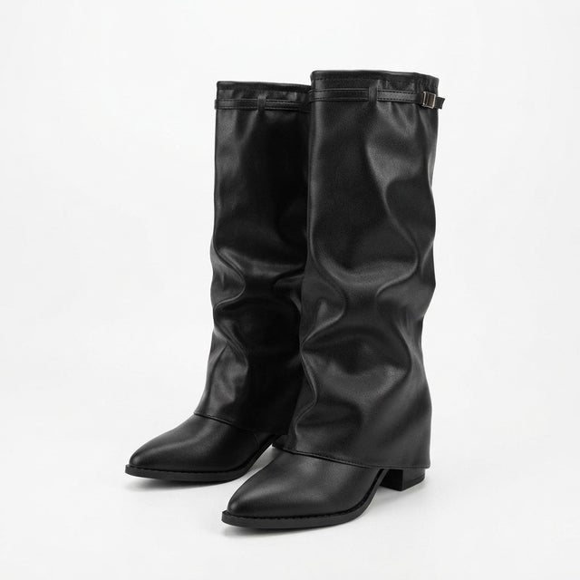Fold Over Knee High Boots