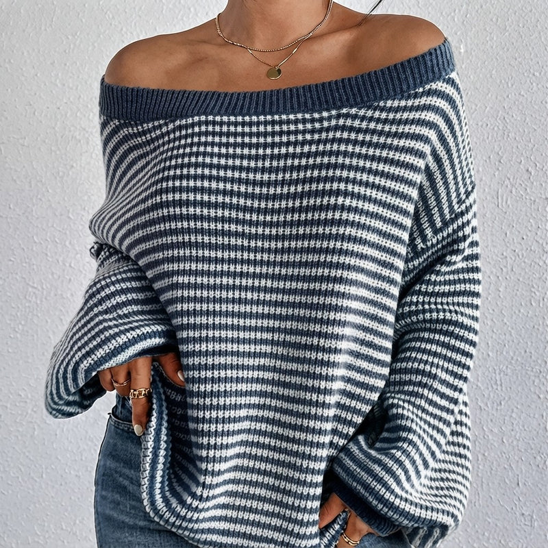 Oversized Striped Knit Sweater